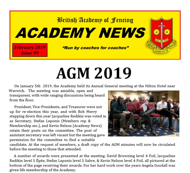 Academy News February 2019 (Issue 99)