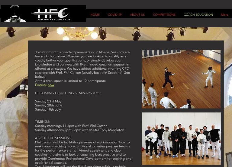 Coaching Seminars, Hitchin Fencing Club, St Albans
