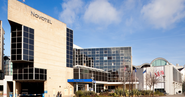 An outside view of the Novotel hotel in Sheffield